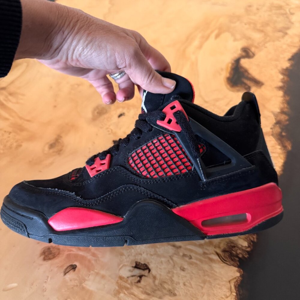 Air Jordan 4 Retro GS Black Red “Bred” | Youth 6.5Y | Worn | Box Included - Picture 3 of 7